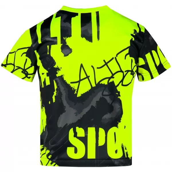  Dječja premium funkcionalna majica ALTISPORT VOJ/ALK076TR01 CRNA/FLUO ŽUTA 
