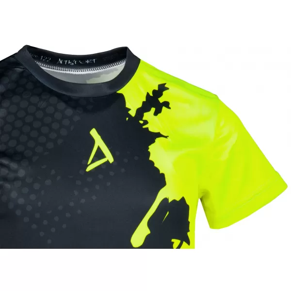  Dječja premium funkcionalna majica ALTISPORT VOJ/ALM112TR01 CRNO-FLUO ŽUTA 