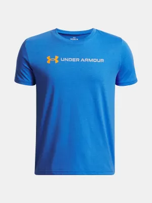 Majica za dječake UNDER ARMOUR UA B LOGO WORDMARK SS PLAVA