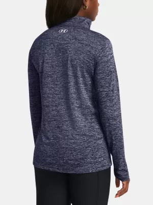 Ženska majica kratkih rukava UNDER ARMOUR TECH 1/2 ZIP- TWIST 1384225-410 PLAVA