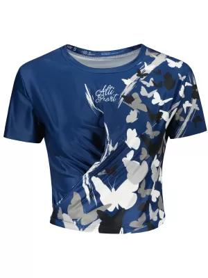 Ženski funkcionalni vrhunski skraćeni top ALTISPORT VOJ/ALW022TR07 NAVY NAVIKE