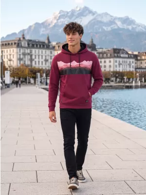 Muška dukserica ALTISPORT GORO BURGUNDIJSKI