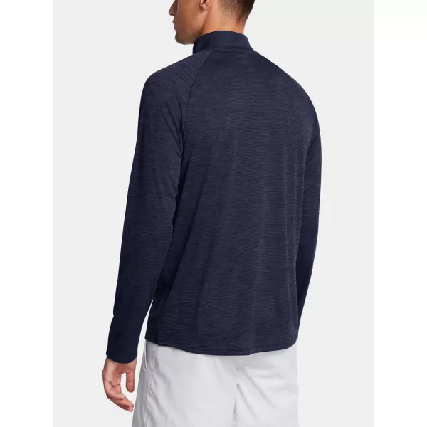  Muška majica kratkih rukava UNDER ARMOUR UA TECH TEXTURED 1/2 ZIP 1382797-410 PLAVA 