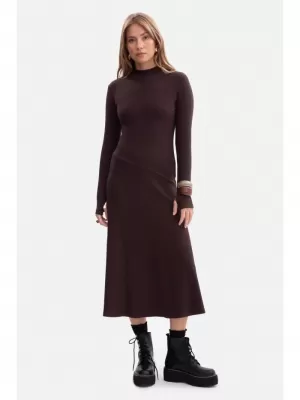 Haljina BEWEAR B299 TAMNA ČOKOLADA