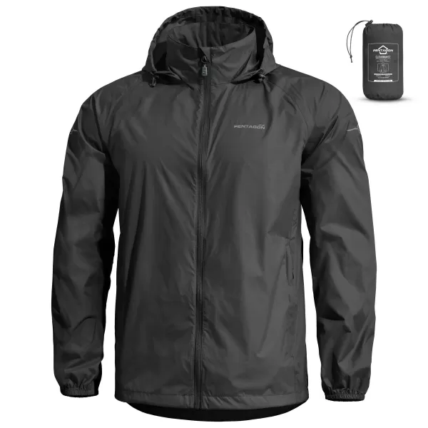  Muška jakna PENTAGON CLOUDBURST PACKABLE MENS RAIN JACKET K07019 CRNA 