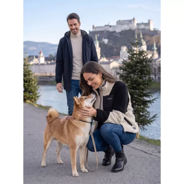  Ženska majica od flisa ALTISPORT GERI CRNO/BEŽ 