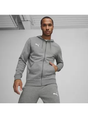 Jakna PUMA TEAMGOAL CASUALS HOODED JACK 658595_33 SREDNJE SIVO OD HEATHER/BIJELO
