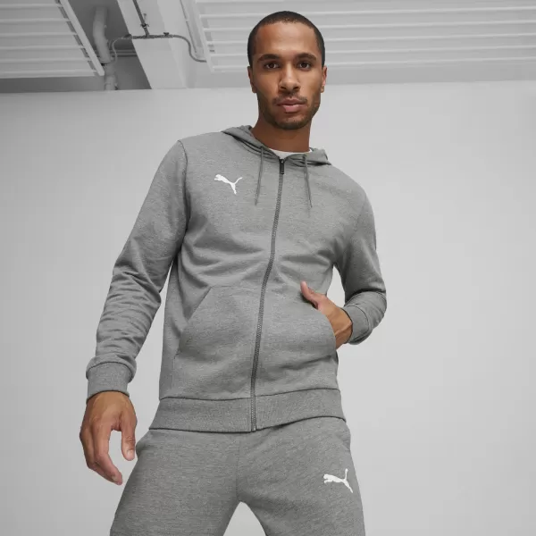  Jakna PUMA TEAMGOAL CASUALS HOODED JACK 658595_33 SREDNJE SIVO OD HEATHER/BIJELO 
