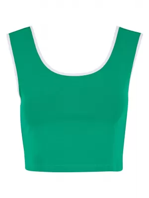 Ženska majica bez rukava URBAN CLASSICS TB7486A ŽABA ZELENA/BIJELA/BIJELA/CRNA
