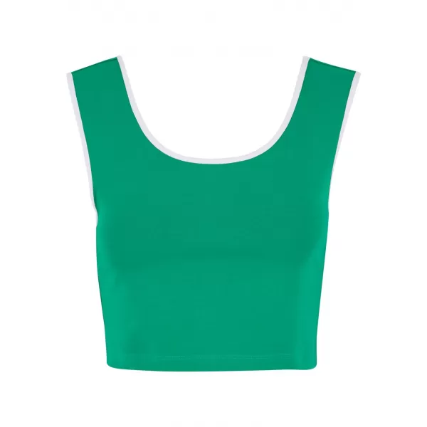  Ženska majica bez rukava URBAN CLASSICS TB7486A ŽABA ZELENA/BIJELA/BIJELA/CRNA 