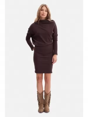 Haljina BEWEAR B309 TAMNA ČOKOLADA