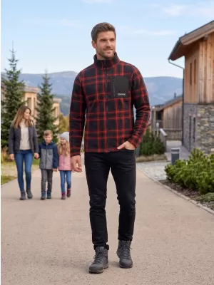 Muški sweatshirt ALTISPORT SERAN ČERVENÁ NARANČASTA