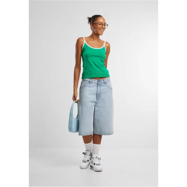  Ženska majica bez rukava URBAN CLASSICS TB7485A ŽABA ZELENA/BIJELA/BIJELA/CRNA 