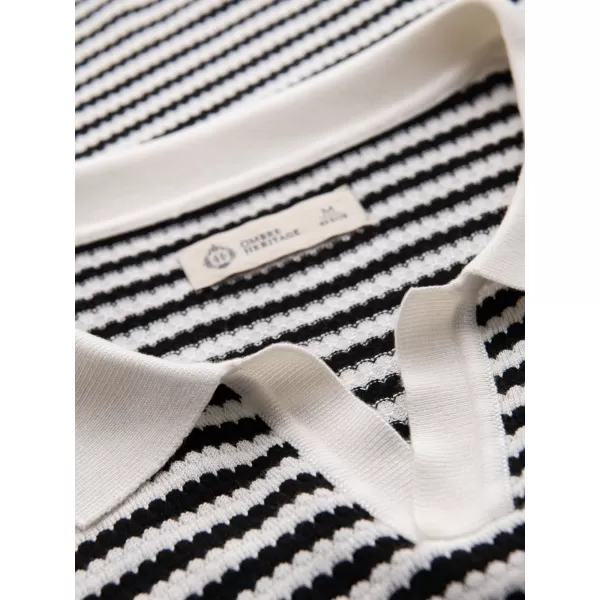  Muški majica OMBRE OM-POSS-0161 CRNO -BIJELI 