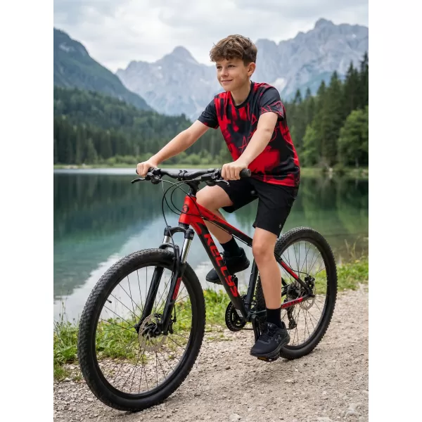 Dječja premium funkcionalna majica ALTISPORT VOJ/ALK076TR01 CRVENA I CRNA 