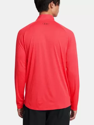 Muška majica kratkih rukava UNDER ARMOUR UA TECH TEXTURED 1/2 ZIP CRVENA