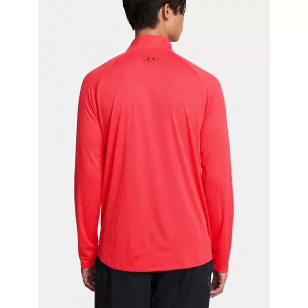  Muška majica kratkih rukava UNDER ARMOUR UA TECH TEXTURED 1/2 ZIP CRVENA 
