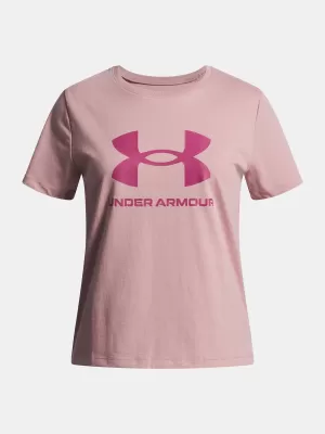 Majica za djevojčice UNDER ARMOUR UA BIG LOGO SS RUŽIČASTA