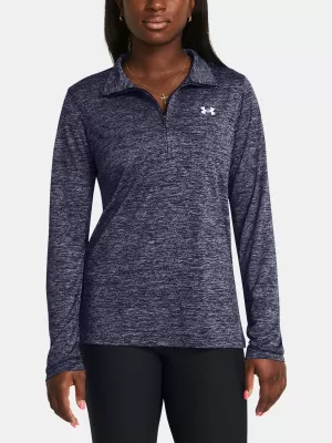 Ženska majica kratkih rukava UNDER ARMOUR TECH 1/2 ZIP- TWIST 1384225-410 PLAVA