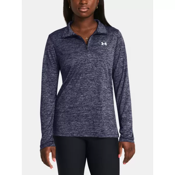  Ženska majica kratkih rukava UNDER ARMOUR TECH 1/2 ZIP- TWIST 1384225-410 PLAVA 