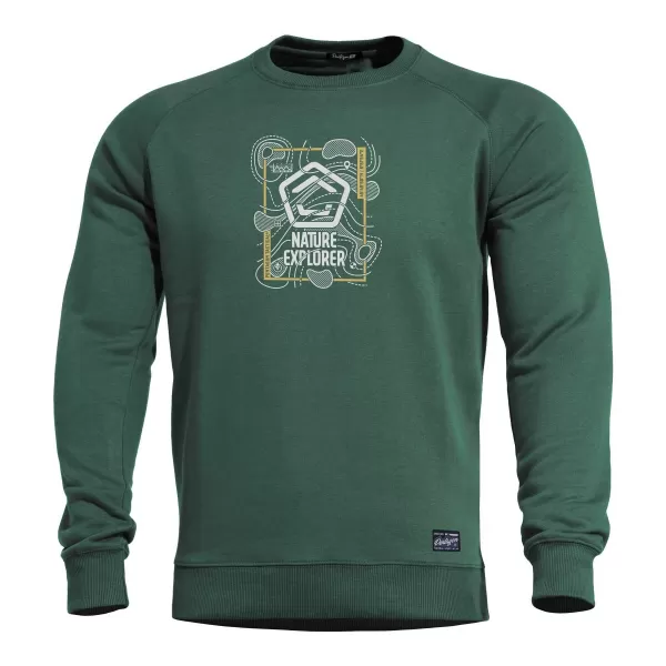  Majica PENTAGON HAWK SWEATER NATURE EXPLORER K09019 SPRINGBOK ZELENA 