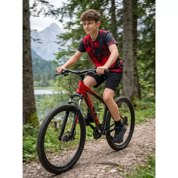  Dječja premium funkcionalna majica ALTISPORT VOJ/ALK076TR01 CRVENA I CRNA 