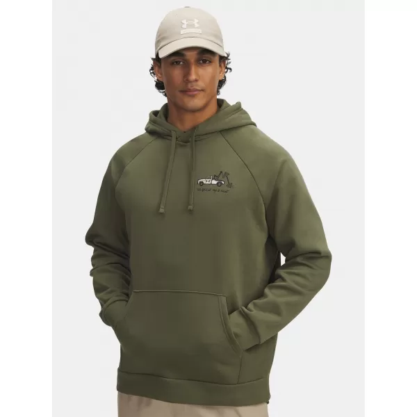  Muški sweatshirt UNDER ARMOUR UA RIVAL FLEECE HBR LOGO HD 6003955-390 ZELENA 