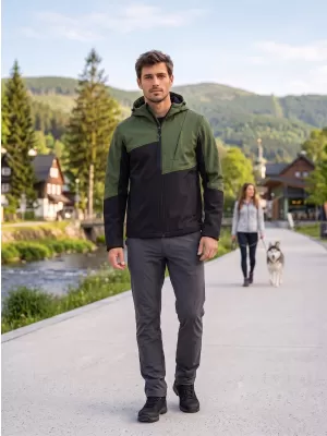 Muška softshell jakna ALTISPORT GAN KAKI/CRNA