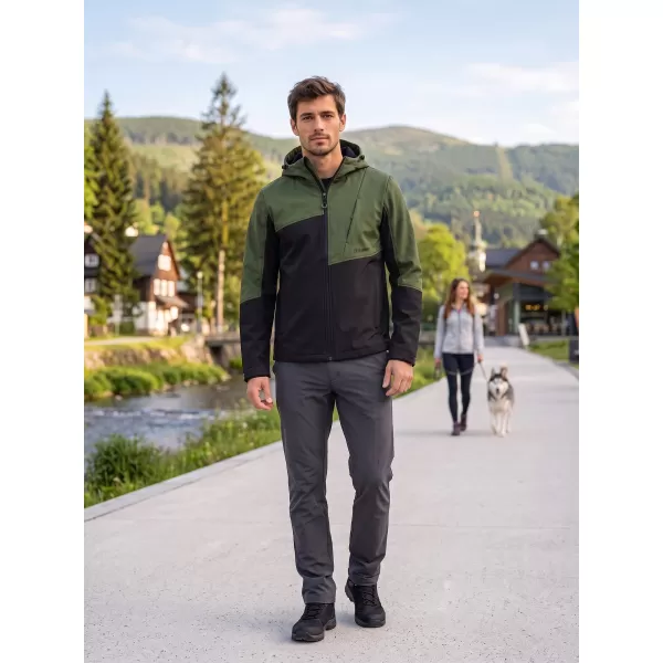  Muška softshell jakna ALTISPORT GAN KAKI/CRNA 