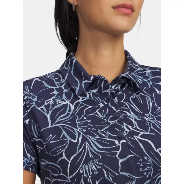  Ženska majica kratkih rukava UNDER ARMOUR UA PLAYOFF 3.0 PRINTED POLO 1387148-411 PLAVA 