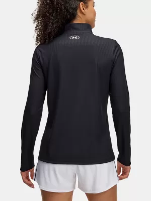 Ženska majica kratkih rukava UNDER ARMOUR TECH RIB 1/2 ZIP 1389857-001 CRNA