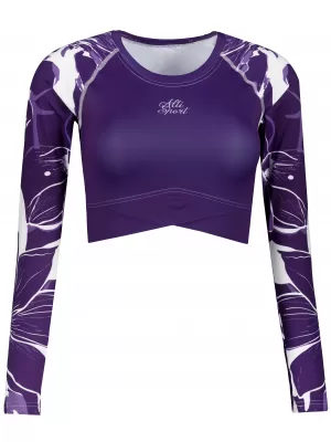 Ženski funkcionalni vrhunski skraćeni top ALTISPORT VOJ/ALW114TR04 LJUBIČASTA