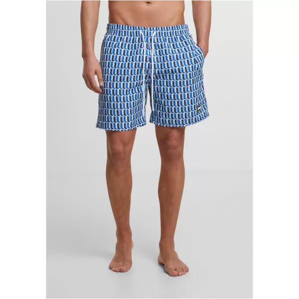  Kupne kratke hlače URBAN CLASSICS TB2679 PLAVI RETRO UZORAK 