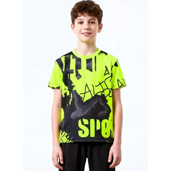  Dječja premium funkcionalna majica ALTISPORT VOJ/ALK076TR01 CRNA/FLUO ŽUTA 