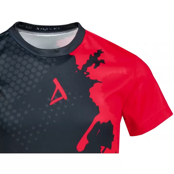  Dječja premium funkcionalna majica ALTISPORT VOJ/ALM112TR01 CRNO-CRVENA 