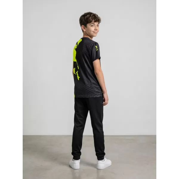  Dječja premium funkcionalna majica ALTISPORT VOJ/ALM112TR01 CRNO-FLUO ŽUTA 