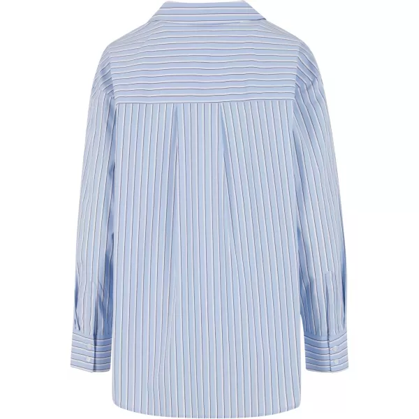  Dámská blůza URBAN CLASSICS TB7176 POWDER BLUE/WHITE 