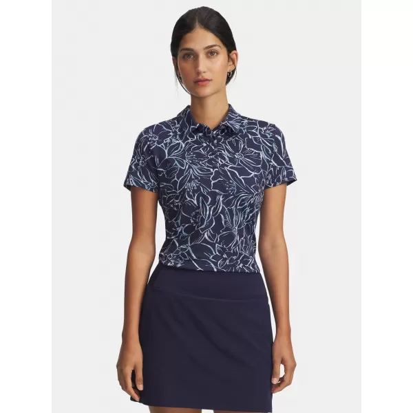 Ženska majica kratkih rukava UNDER ARMOUR UA PLAYOFF 3.0 PRINTED POLO 1387148-411 PLAVA 