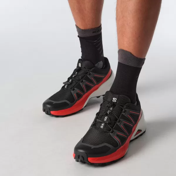  Muške cipele SALOMON SPEEDCROSS PEAK CRNO/ASFALT/VATRENO CRVENO 