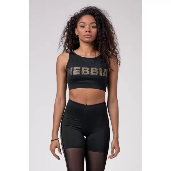  Zlatni mrežasti mini top 830 BLACK Nebbia 