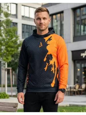 Muška premium funkcionalna majica ALTISPORT VOJ/ALM112MI01 CRNO-FLUO NARANČASTA
