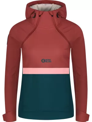 Ženski softshell anorak NORDBLANC NBWSL8275 CRVENO/ZELENO
