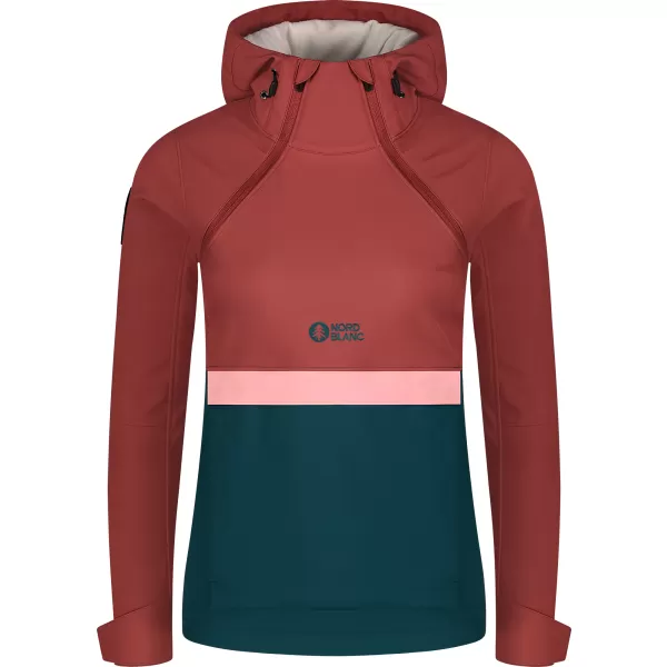  Ženski softshell anorak NORDBLANC NBWSL8275 CRVENO/ZELENO 