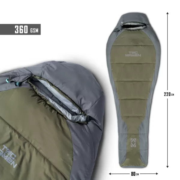  Vreća za spavanje PENTAGON MUMMY SLEEPING BAG 360GR/M² D19003 SMEĐE SIVA/MJEŠ 