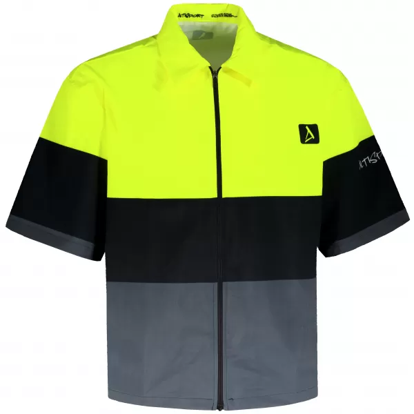  Muška vrhunska košulja ALTISPORT VOJ/ALM051KOS01 NEON ŽUTA/SIVA 