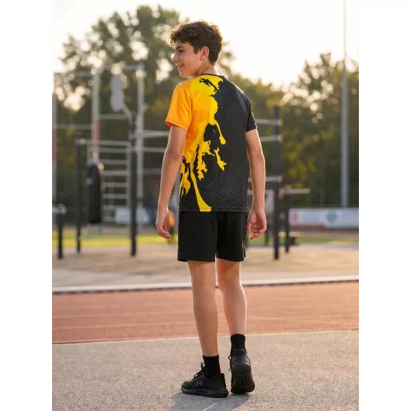  Dječja premium funkcionalna majica ALTISPORT VOJ/ALM112TR01 CRNO-FLUO NARANČASTA 
