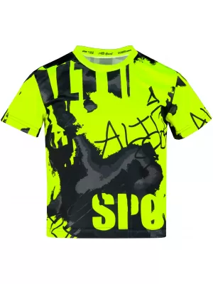 Dječja premium funkcionalna majica ALTISPORT VOJ/ALK076TR01 CRNA/FLUO ŽUTA