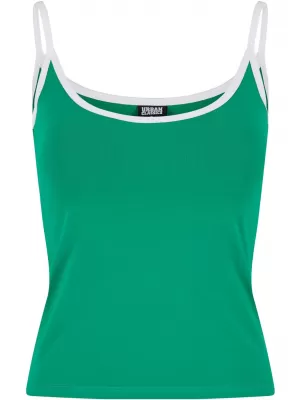 Ženska majica bez rukava URBAN CLASSICS TB7485A ŽABA ZELENA/BIJELA/BIJELA/CRNA