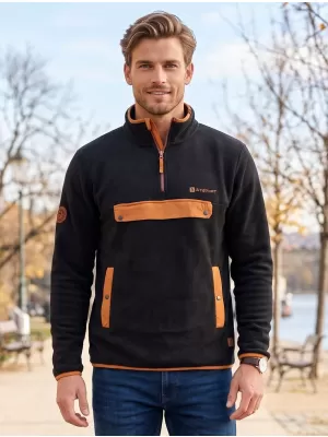 Muška majica od flisa ALTISPORT GARM CRNA/SMEĐA
