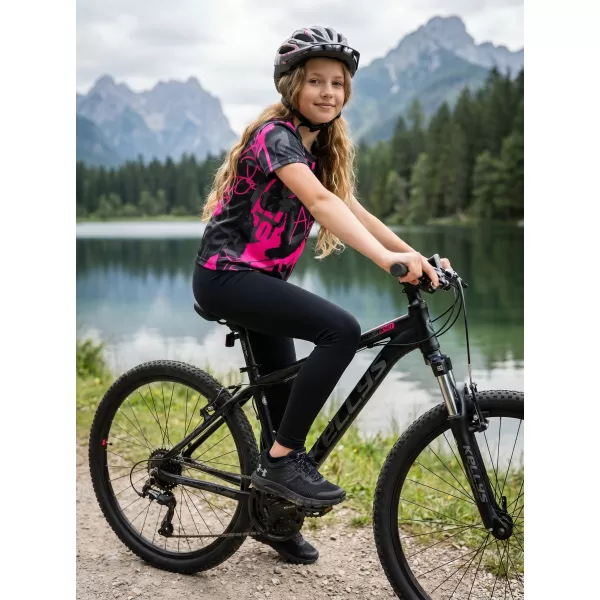  Dječja premium funkcionalna majica ALTISPORT VOJ/ALK076TR01 CRNA/FLUO ROZA 